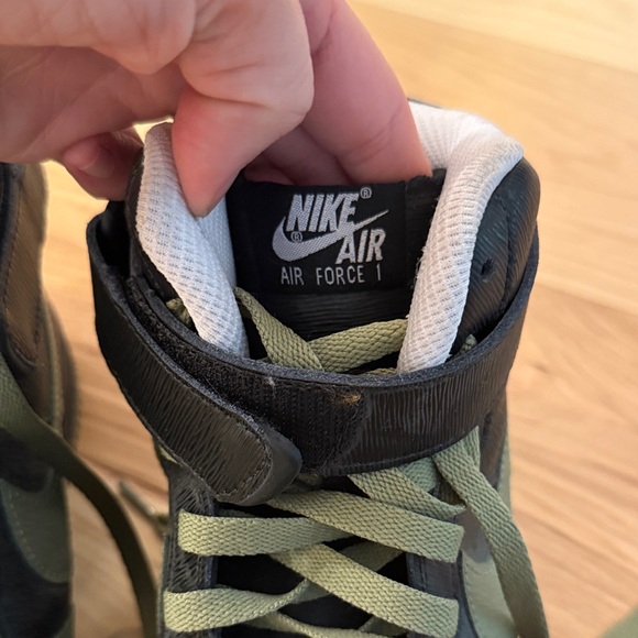 Nike Men's Olive and Black High-Top Sneakers - Picture 3 of 5